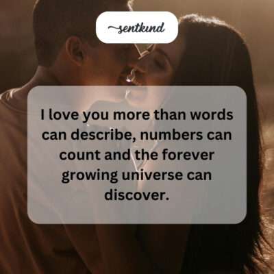 My love is immeasurable, beyond any limit.