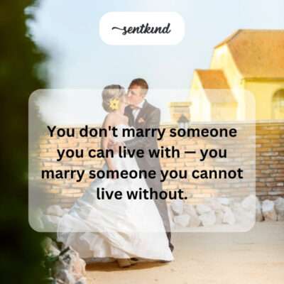 Marrying necessity, not convenience.