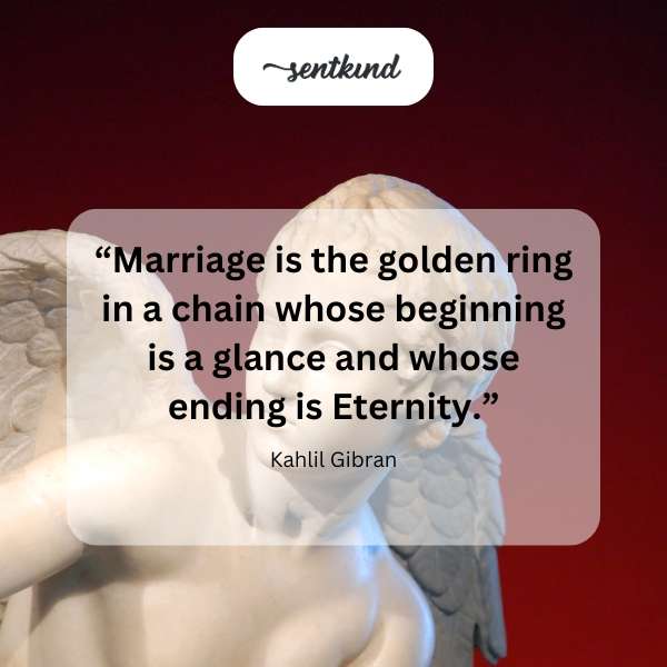 Golden ring symbolizes marriage as part of an infinite chain.