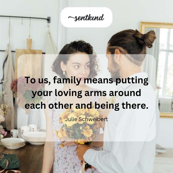 A diverse family embraces, symbolizing love and support.