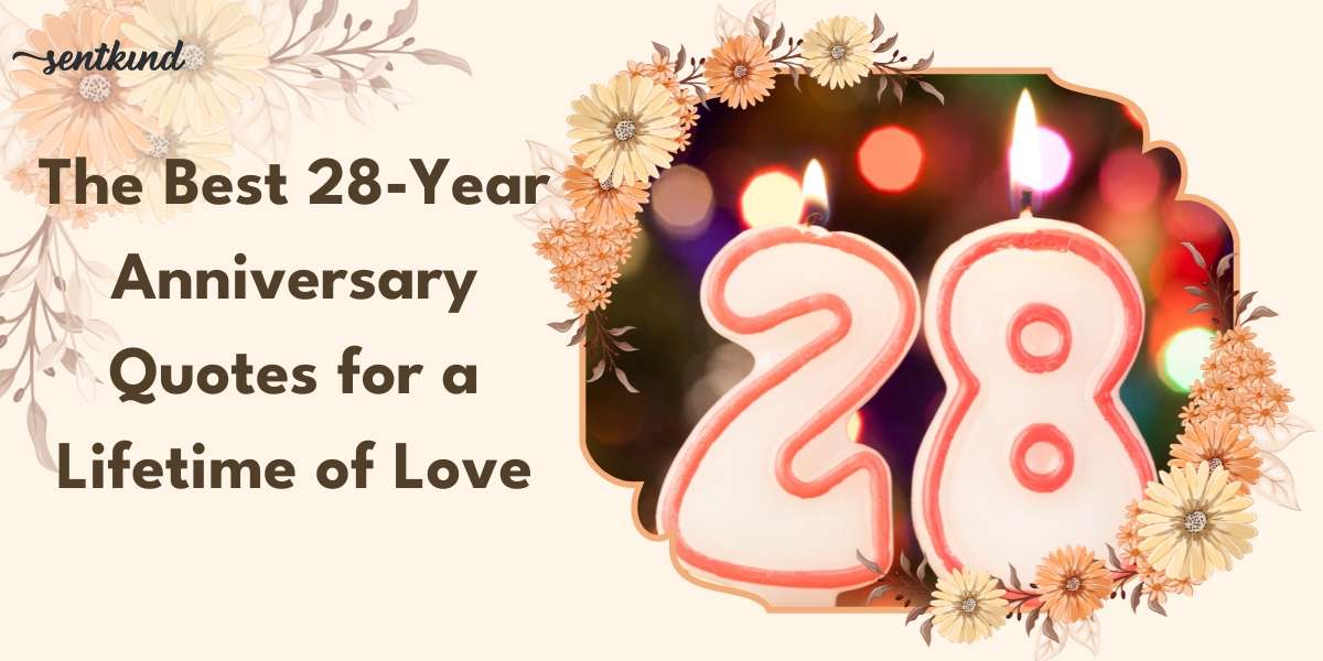 28th anniversary celebration with floral design and candle number 28