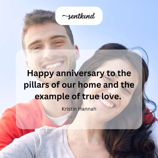 A loving couple embracing in their warmly lit home, celebrating their anniversary.