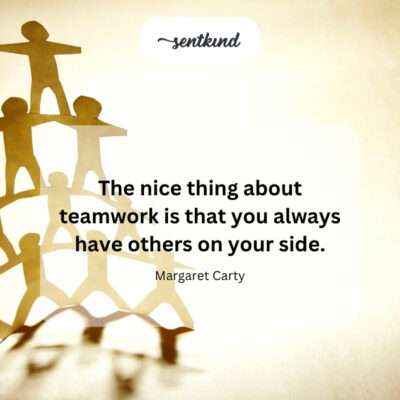 Teammates supporting each other.