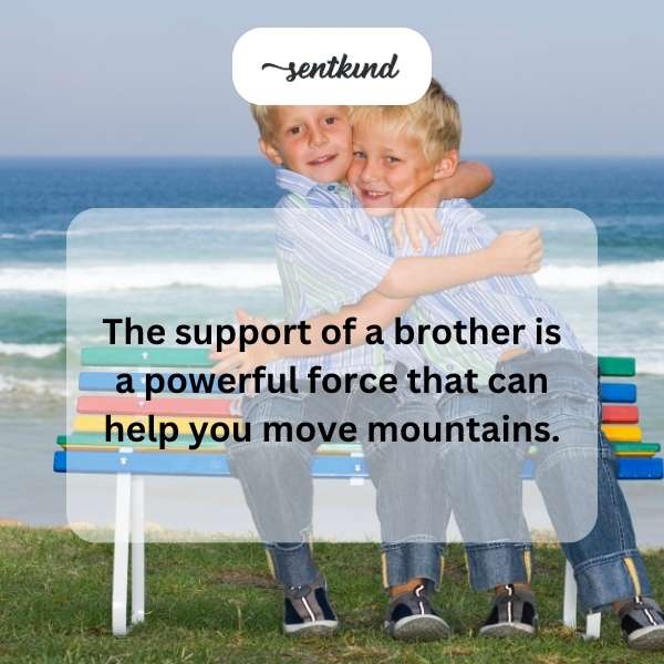 Two brothers are seen back-to-back, symbolizing strength and support.