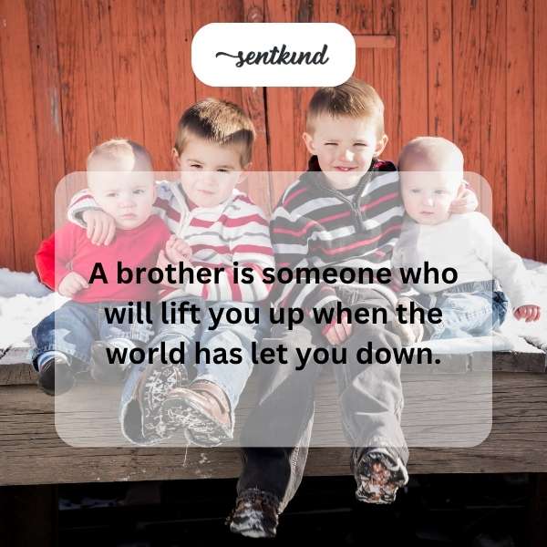 Two brothers are embracing warmly, conveying a sense of support and love.
