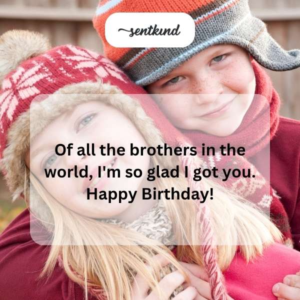 Two brothers are smiling and embracing each other warmly.