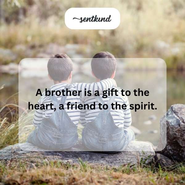 Two brothers are laughing and embracing affectionately in a sunlit park.
