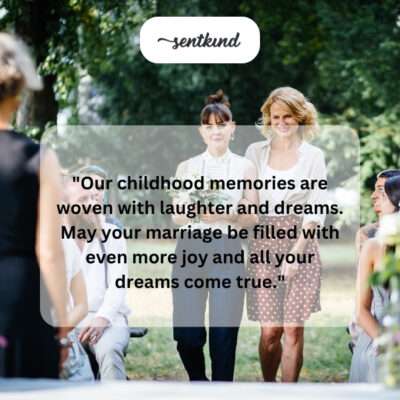 Dreams and laughter from childhood to marriage.