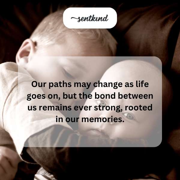 Two intertwined trees with deep roots symbolize an enduring connection.