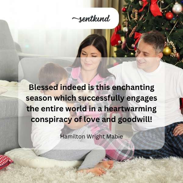 A festive winter scene embodies love and goodwill.