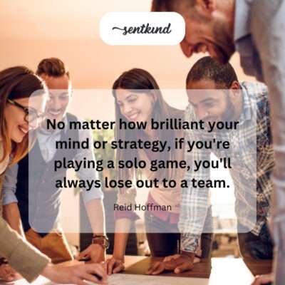Individual realizing team advantage.
