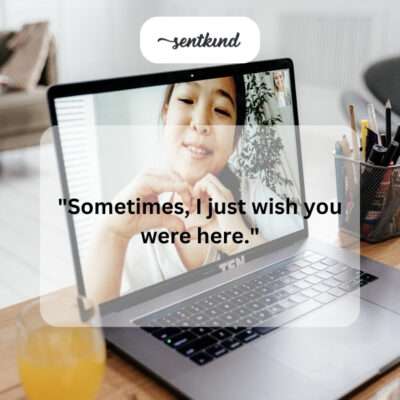 Person wishing a friend was near.