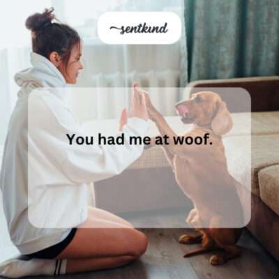 Dog barking playfully.