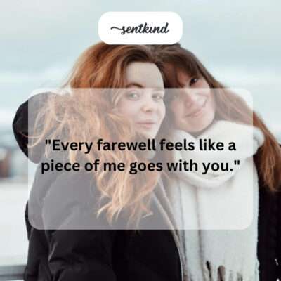 Friend feeling incomplete after goodbye.