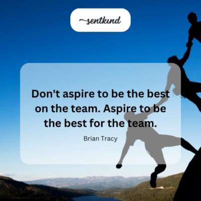 Person uplifting teammates.