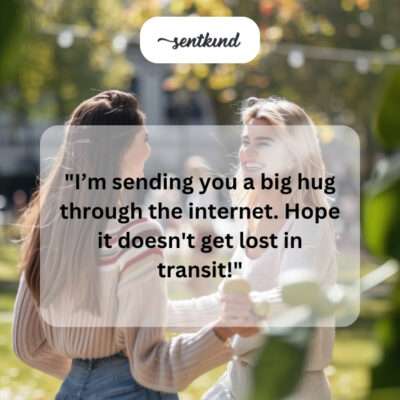 An animated GIF of a virtual hug being sent.