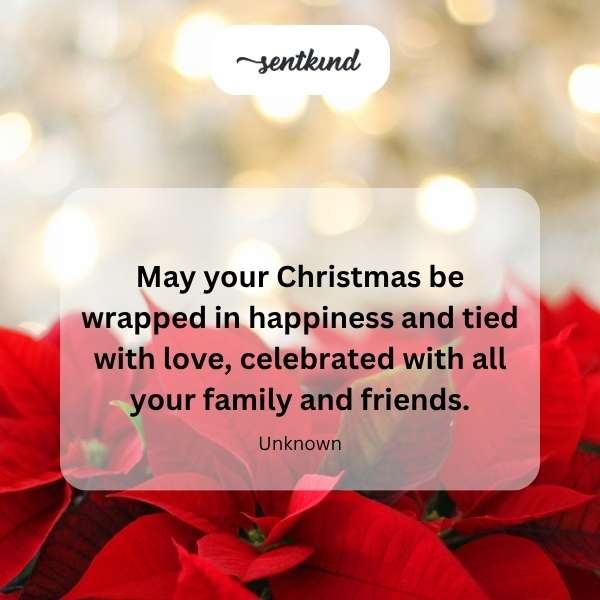 A festive Christmas scene with wrapped gifts and loving family members.