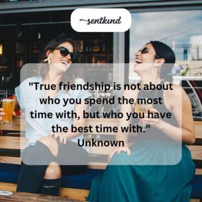 Friends laughing together.