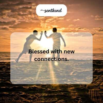 A close-up of intertwined hands, representing the blessing of forming new and meaningful connections.