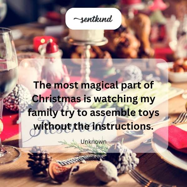 Family assembling toys without instructions.