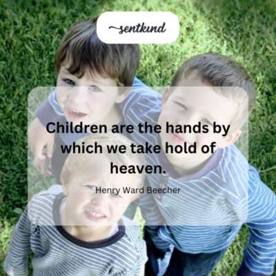 Adult holding a child's hand.