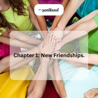 An open book with a spotlight on its pages, symbolizing the beginning of a new chapter of friendships.