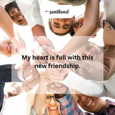 Hand over a heart, expressing warmth.