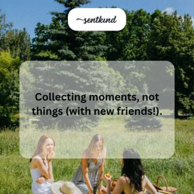Friends laughing while sharing a unique experience, illustrating the value of shared moments over material possessions.