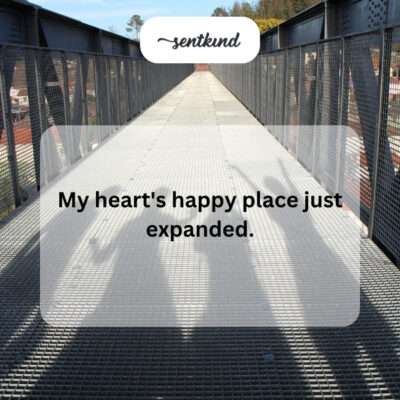 A heart graphic with radiating lines, symbolizing an expansion of joy and happiness.