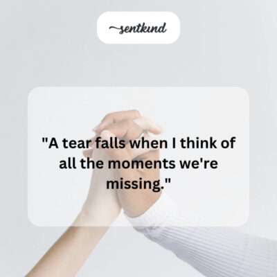 Crying over missed moments with friend.