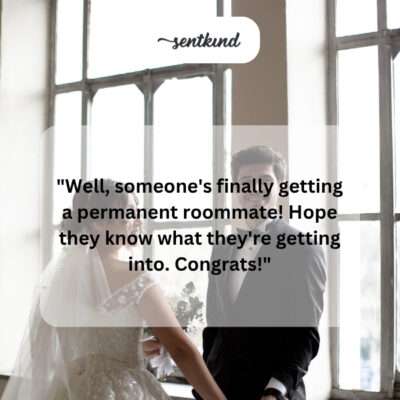 A humorous take on a friend getting married.