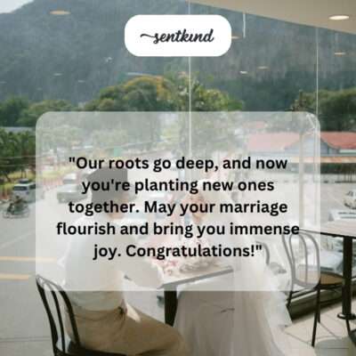Deep roots of friendship, new roots of marriage.