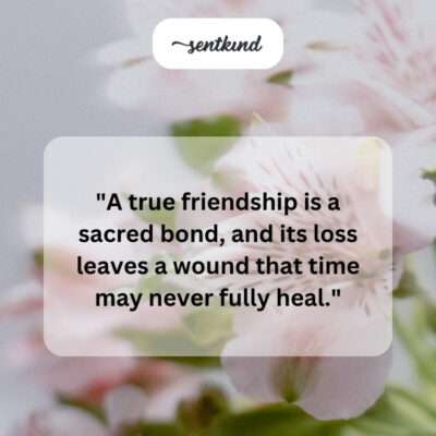 The deep wound of a lost sacred friendship.