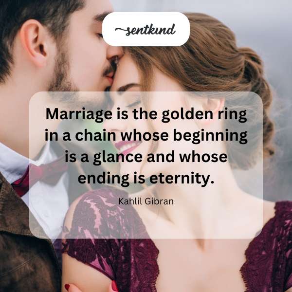 A golden ring symbolizes marriage's eternal bond and commitment.