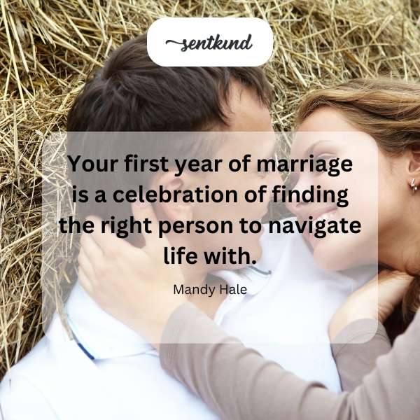 Newlyweds joyfully embrace during their first anniversary celebration.