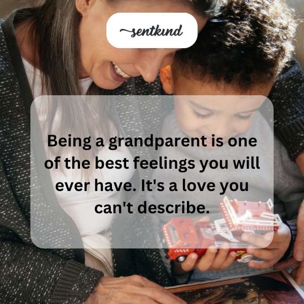 A loving grandparent holding a smiling grandchild close, sharing a tender moment.