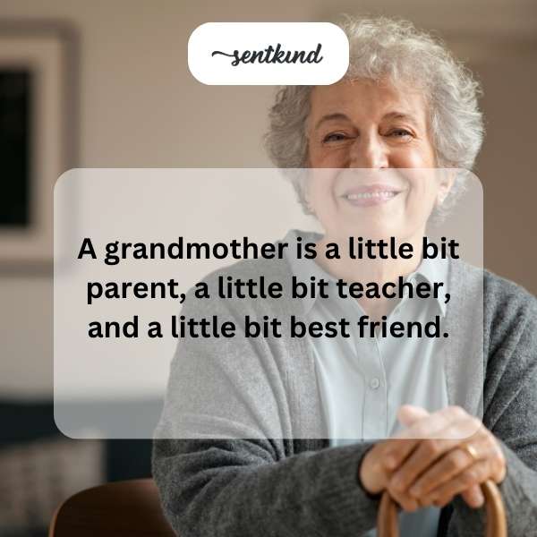 A smiling grandmother embraces her grandchild affectionately while sitting on a park bench on a sunny afternoon.
