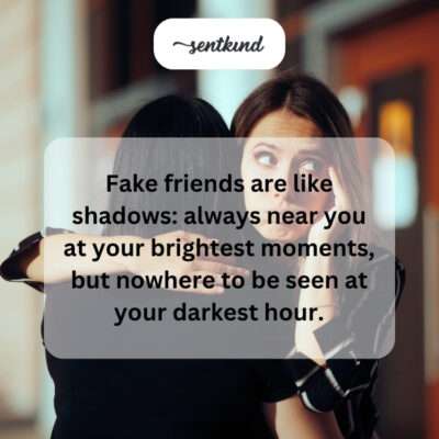 Fake friends like shadows in light and dark.