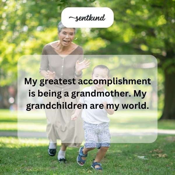 A joyful grandmother is smiling while hugging her two young grandchildren tightly.