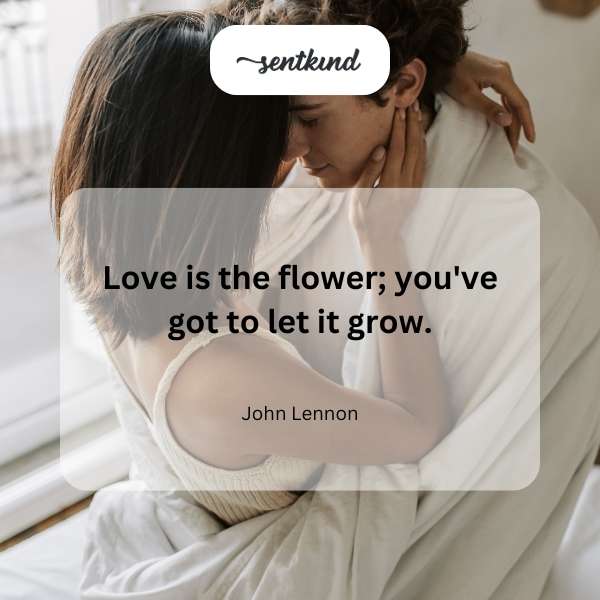 A blooming flower with heart-shaped petals symbolizes love and growth.