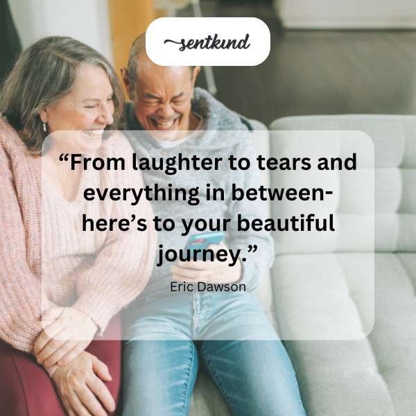A person experiencing a range of emotions, from joy to sadness.