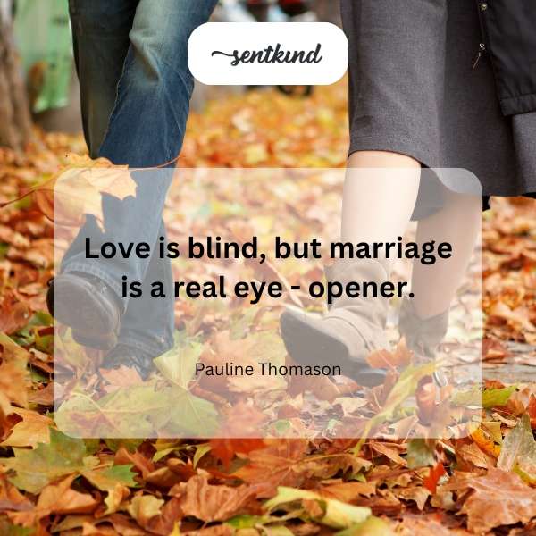 A person wearing a blindfold is walking towards a wedding altar.