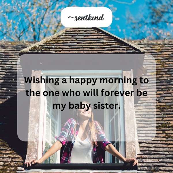 A smiling young woman, presumably the baby sister, is receiving a warm embrace.