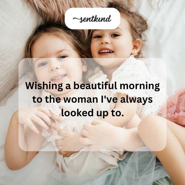 A woman smiles warmly, bathed in soft morning light.