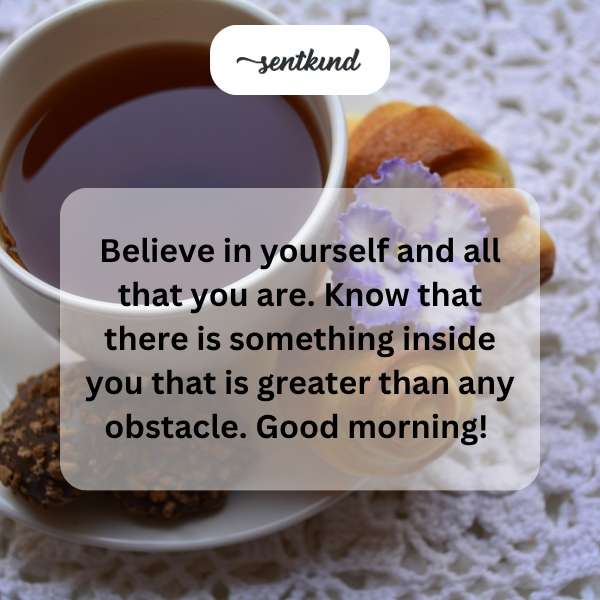Motivational text on a bright background encourages self-belief and overcoming obstacles.