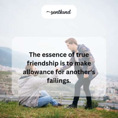 Friendship accepts flaws.