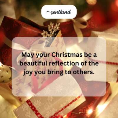 Christmas reflecting joy brought to others.
