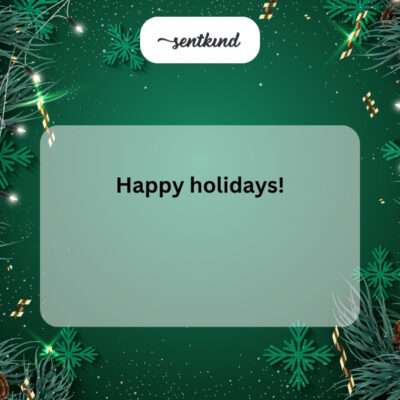 Happy holidays.
