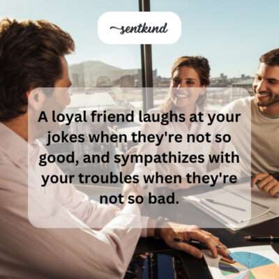 Two friends share a lighthearted moment, depicting the supportive nature of loyal friendship.