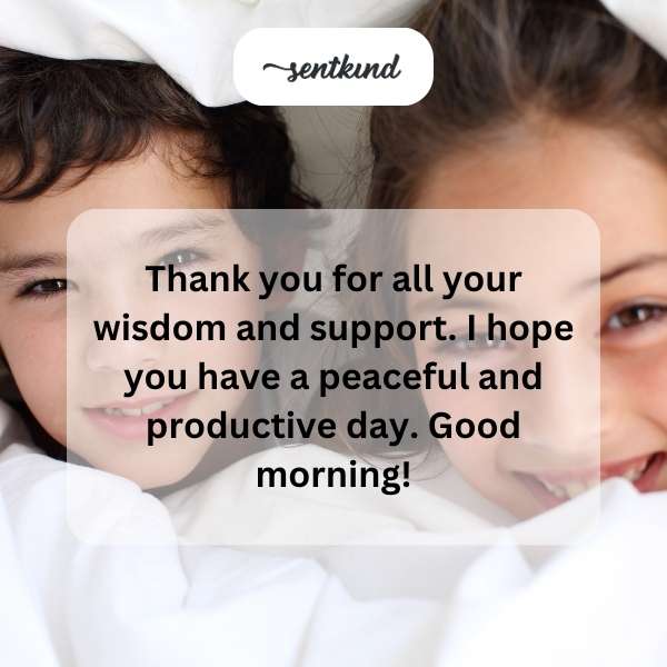 A serene sunrise symbolizes gratitude and well wishes for a peaceful day.